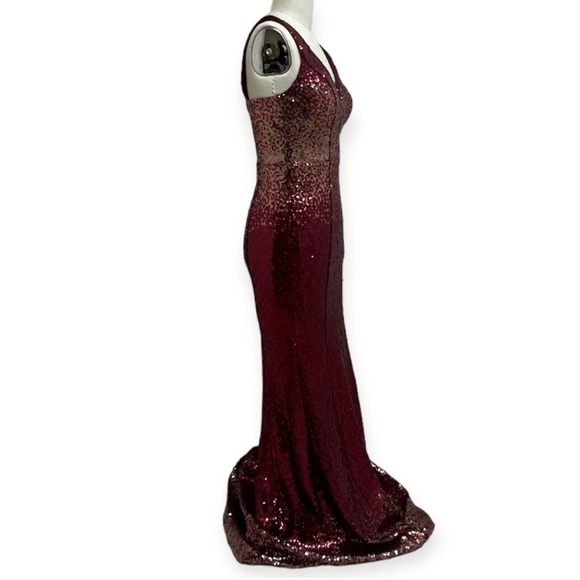 Crystal Doll Gradient Holiday Sequin Floor Length Dress size 9 - Picture 2 of 6